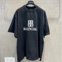 バレンシアガ コピー Ｔシャツ オーバーサイズ BBロゴ クラシックブラック 半袖トップス BALENCIAGA