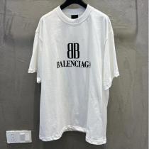 バレンシアガ コピー Ｔシャツ オーバーサイズ BBロゴ クラシックブラック 半袖トップス BALENCIAGA