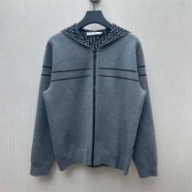 ディオール コピー 高品質オブリーク柄フード付き ラインデザイン ニットジップアップ フーディー DIOR