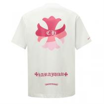 CHROME HEARTS コピー ピンククロス×HARAJUKU限定ロゴプリント Tシャツ ホワイトポケット クロムハーツ
