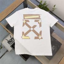  Off-White コピー Ｔシャツ 立体テープロゴ アローシグネチャー バック ホワイト＆ブラック オフホワイト