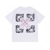 オフホワイト 偽物 Tシャツ ロゴ＆ピンククロスライン クラッシュプリント風モノトーンデザイン Off-White