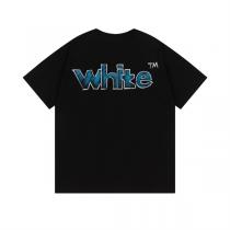 オフホワイト スーパーコピー Tシャツ ブルーグラデーションロゴ アシンメトリーレタリングデザイン Off-White
