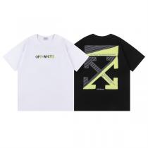 オフホワイト コピー Tシャツ クロスアロー立体構造 プリントロゴ＆蛍光アクセントデザイン Off-White