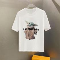 BALENCIAGA コピー ベビーヨーダ プリントロゴTシャツ スターウォーズ風キャラクター カジュアル バレンシアガ