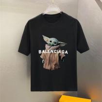 BALENCIAGA コピー ベビーヨーダ プリントロゴTシャツ スターウォーズ風キャラクター カジュアル バレンシアガ