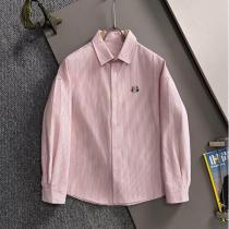 モンクレール コピー シャツ ストライプ柄ロゴワッペン付き コットン長袖シャツ カジュアル MONCLER