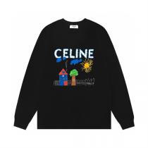 CELINE 偽物 長袖Tシャツ アートプリント カジュアル クルーネック コットン100% 人気デザイン セリーヌ
