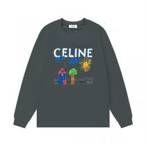 CELINE 偽物 長袖Tシャツ アートプリント カジュアル クルーネック コットン100% 人気デザイン セリーヌ