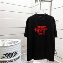 BALENCIAGA コピー Tシャツ 個性派デザインロゴ入り クルーネック -カジュアル トレンド おしゃれ バレンシアガ