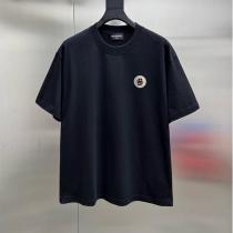 バレンシアガ スーパーコピー Tシャツ BBロゴ ワッペン刺繍 シンプルデザイン 綿100% カジュアル BALENCIAGA