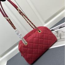 CH コピー ショルダーバッグ 高品質牛仔生地 ミニボストン型 キルティング ダブルCロゴ付き CH 