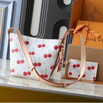 ルイヴィトン スーパーコピー ショルダーバッグ チェリープリントキャンバス  ポーチ付き バケット LOUIS VUITTON