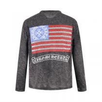CHROME HEARTS コピー 長袖Tシャツ アメリカンフラッグ×クロスモチーフ バック カジュアル クロムハーツ