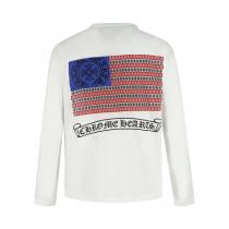 CHROME HEARTS コピー 長袖Tシャツ アメリカンフラッグ×クロスモチーフ バック カジュアル クロムハーツ