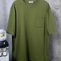 ロエベ スーパーコピー Tシャツ メンズ ポケット刺繍ロゴ入り 半袖 クラシックカジュアルスタイル LOEWE