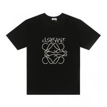 ロエベ 偽物 Tシャツ ロゴ刺繍 クラシックモノグラムデザイン カジュアル 半袖T 白黒2色展開 LOEWE