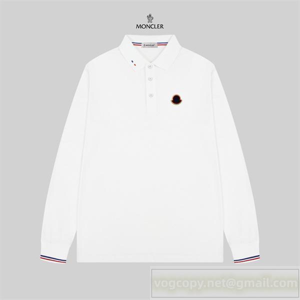 モンクレール コピー ロングスリーブ ポロシャツ ミニマルサークルロゴ  高級カジュアル お洒落 MONCLER