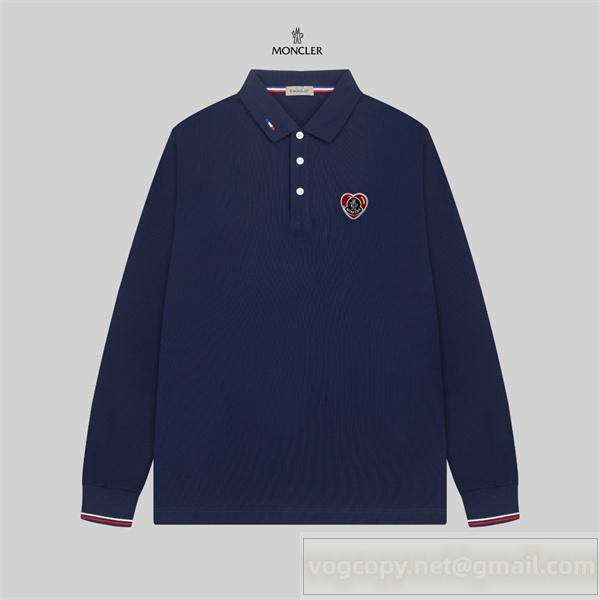 MONCLER スーパーコピー ロングスリーブ ポロシャツ ハートロゴ刺繍入り アクセント 高級感 モンクレール