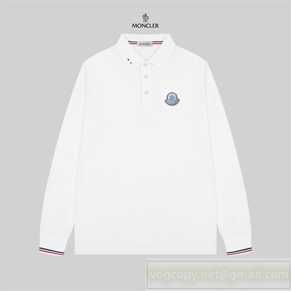 MONCLER コピー ポロシャツ クラシックエンブレムロゴ 刺繍デザイン トリコロールディテール モンクレール