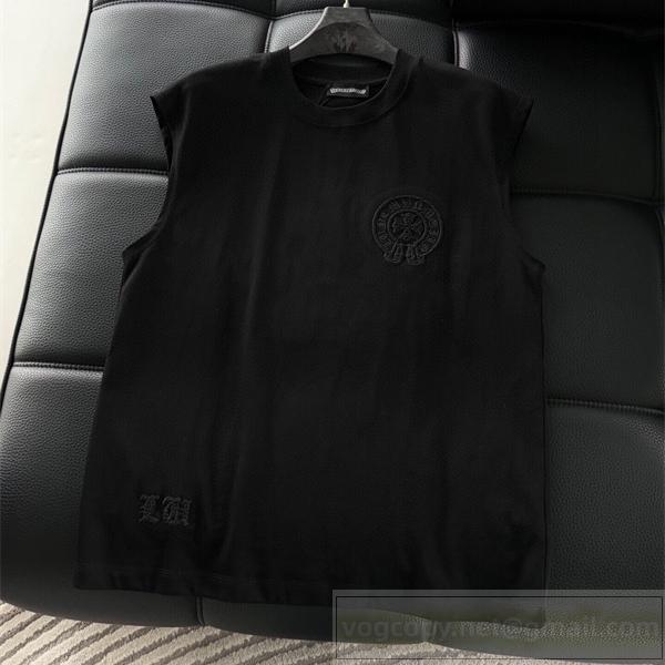 クロムハーツ スーパーコピー クロス刺繍 タンクトップ フルエンブレム モード CHROME HEARTS