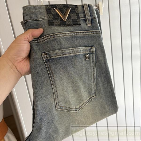  LOUIS VUITTON スーパーコピー ジーンズ チェッカーパッチ×Vロゴデザイン 期間限定 ルイヴィトン
