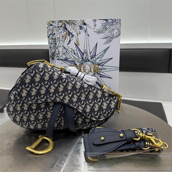 ディオール 偽物 オブリーク総柄 サドルバッグ クラシックDチャーム ショルダーストラップ付属 DIOR