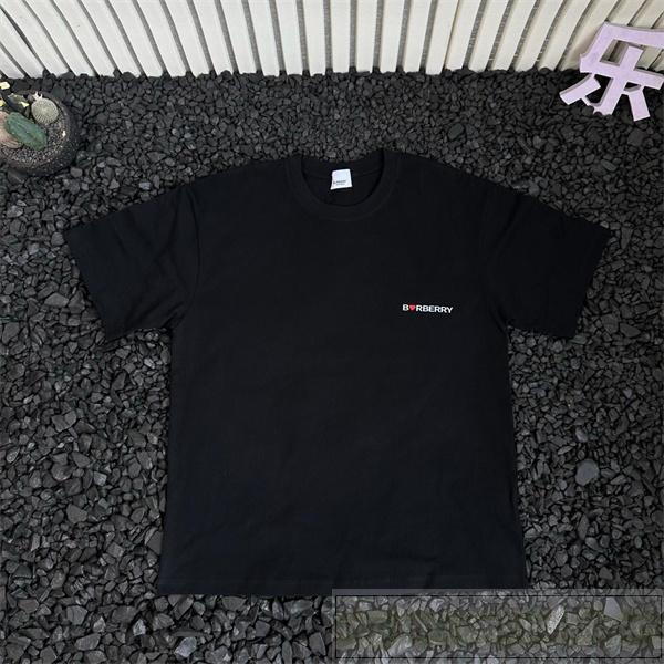 バーバリー 偽物 Ｔシャツ 個性派ハート騎士プリント バックアート ブラック カジュアル BURBERRY
