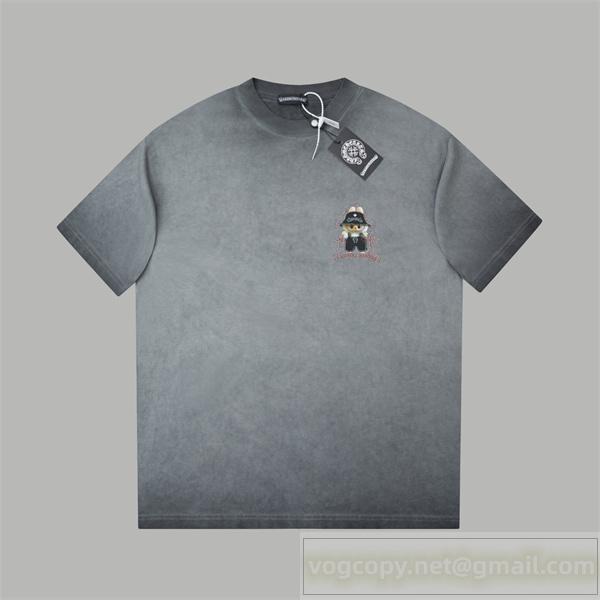 クロムハーツ コピー Tシャツ ヴィンテージ加工 立体キャラクター刺繍デザイン カジュアル CHROME HEARTS