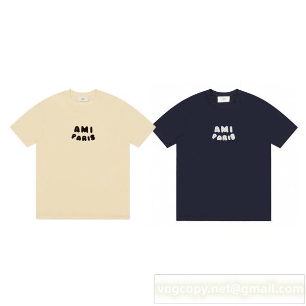 アミ パリス 偽物 Tシャツ メンズ クラシックロゴプリント カジュアル クルーネック 夏新作 AMI PARIS