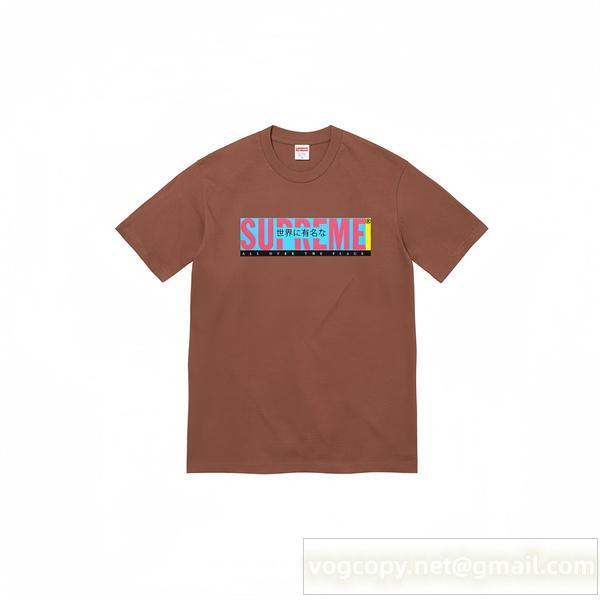 シュプリーム スーパーコピー Tシャツ カラフルボックスロゴ 世界に有名なデザイン ブラウン SUPREME