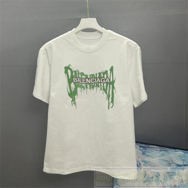 バレンシアガ コピー Tシャツ 滴落風ロゴプリント ユニセックス カジュアル 高品質コットン BALENCIAGA