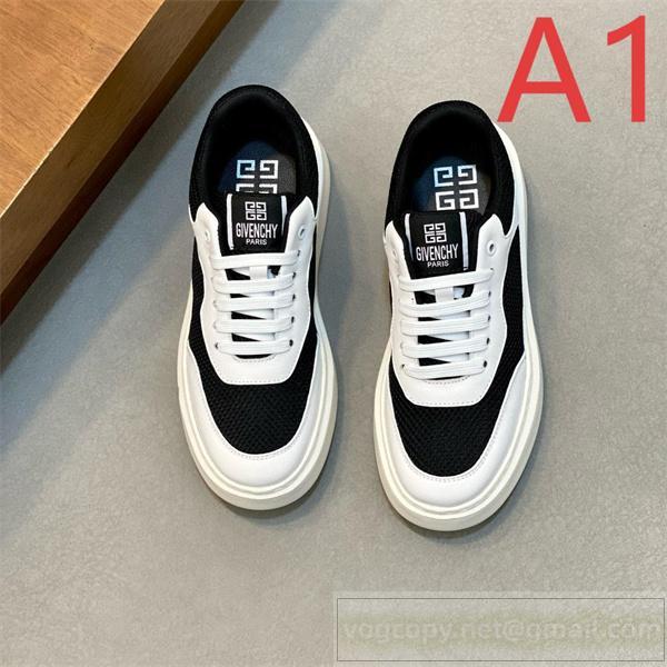 ジバンシィ コピー スニーカー ロゴ入りメッシュ切替ロートップ カジュアルレザー  GIVENCHY