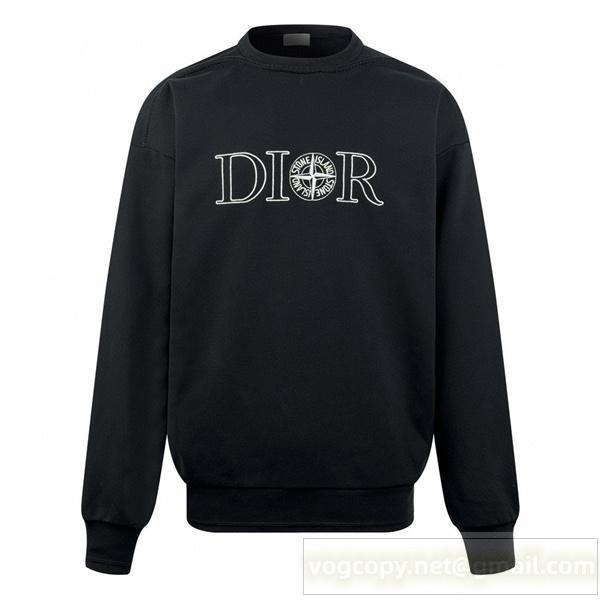 DIOR x Stone island コピー トレーナー ストーンアイランド風ロゴ刺繍 クルーネック スウェット ディオール