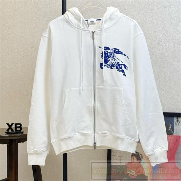 BURBERRY コピー ジャケット ロゴプリント入り フルジップパーカー 上品カジュアル バーバリー