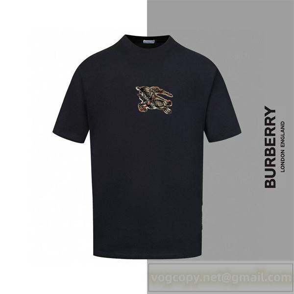 BURBERRY スーパーコピー Tシャツ ロゴ刺繍入り クラシックアイコン 高品質コットン バーバリー