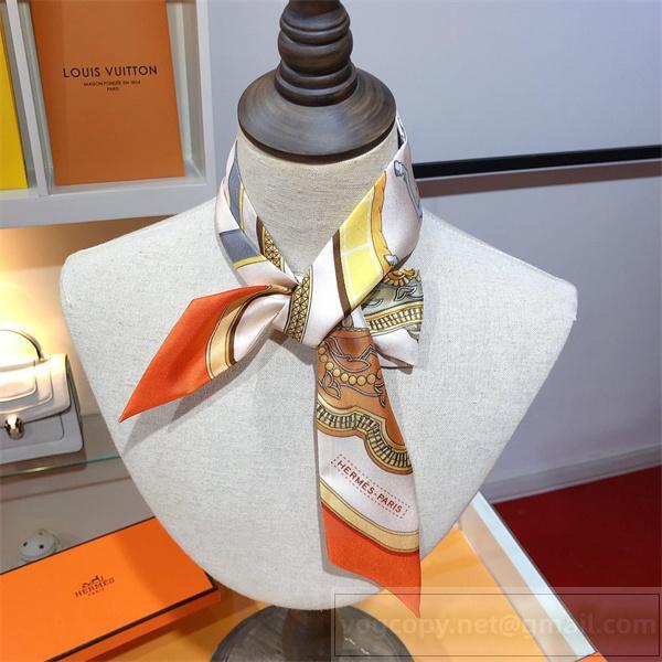 エルメス コピー スカーフ ツイリー ネイビー×ベージュ 気品漂うヴィンテージ調デザイン HERMES