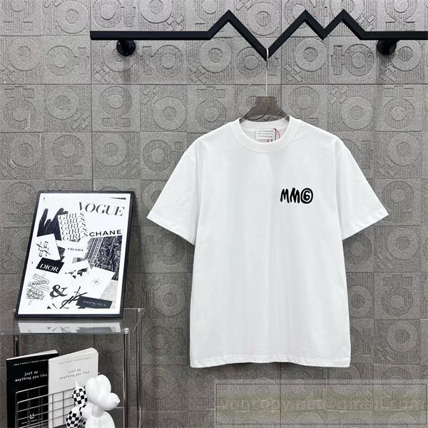 Maison Margiela コピー Tシャツ MM6ロゴ クラシックモノクロデザイン カジュアル マルジェラ
