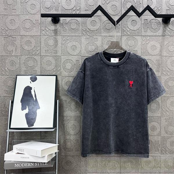  期間限定 Aアミパリス スーパーコピー Tシャツ ハート刺繍ロゴ カラフルコットン トレンド AMI PARIS