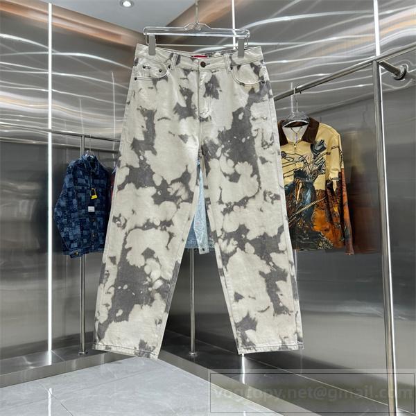 SUPREME コピー ジーンズ タイダイウォッシュ加工 ストリートアート風 モード系 シュプリーム