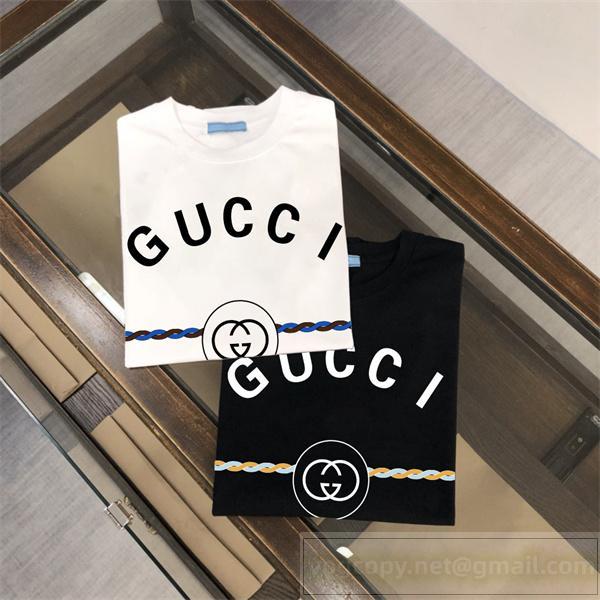 Gucc1 スーパーコピー Tシャツ エレガントな ロゴ＆チェーン スタイリッシュ モダン Gucc1