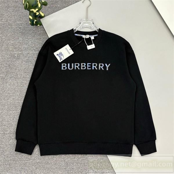 BURBERRY コピー トレーナー ロゴ刺繍 シンプル ブラック 斬新 快適 バーバリー