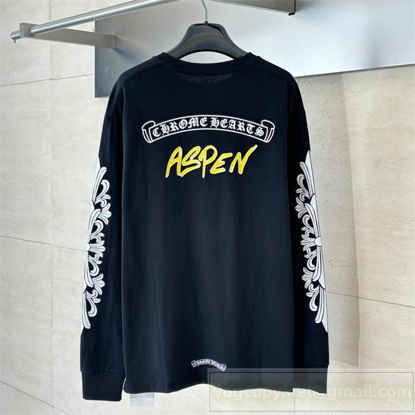 クロムハーツ 偽物 ロゴ刺繍 長袖Tシャツ Aspen エディション お洒落 上質 CHROME HEARTS