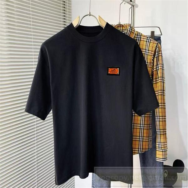 HERMES 偽物 モダンシックデザイン 高級感漂う プレミアム コットンTシャツ エルメス 
