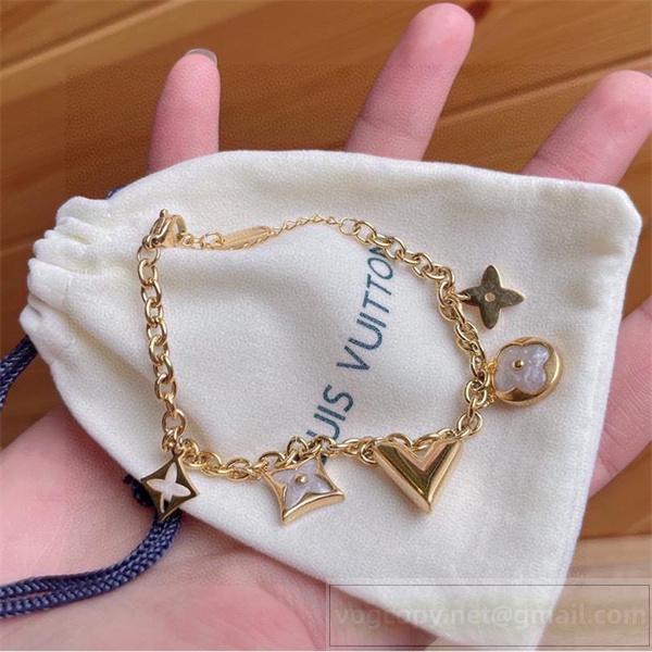 LOUIS VUITTON コピー ブレスレット モノグラム シグネチャー ゴールドリンク レア ルイヴィトン