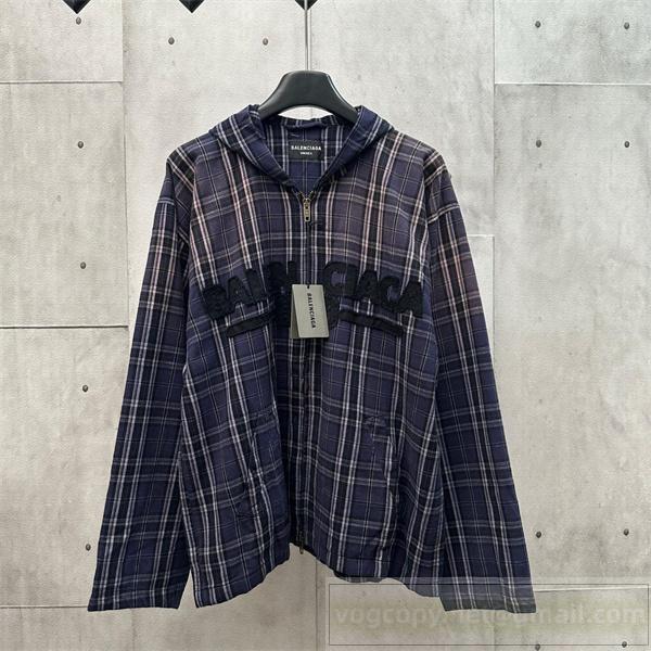 BALENCIAGA 偽物 パーカー 新登場 チェック柄 カジュアル ストリート アイコニック バレンシアガ