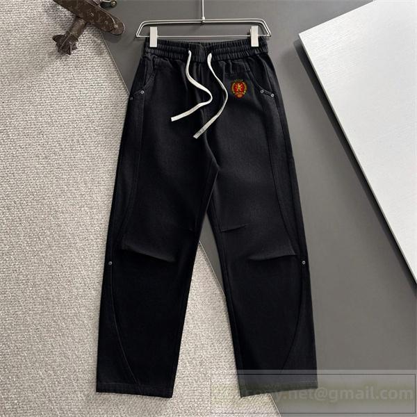 バレンシアガ コピー パンツ 定番 ミックス ワイドフィット エンブレムモチーフ BALENCIAGA