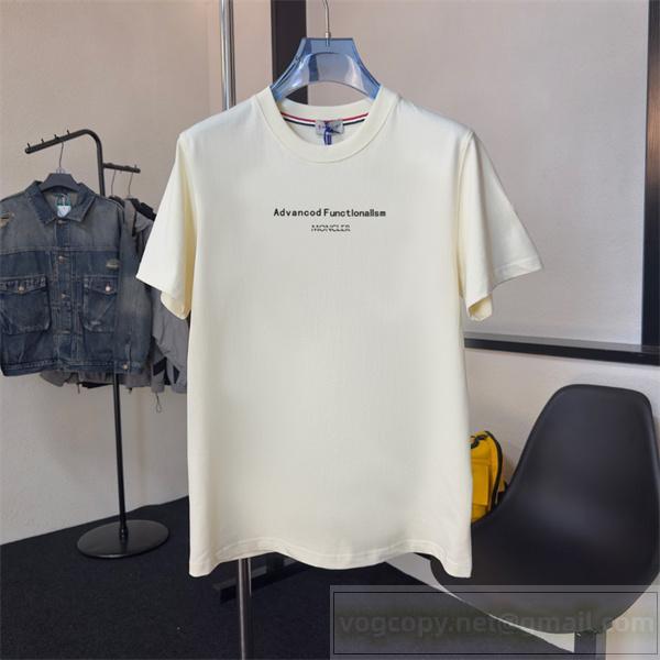 モンクレールコピー モダンデザイン 半袖Tシャツ メッセージプリント おすすめ MONCLER