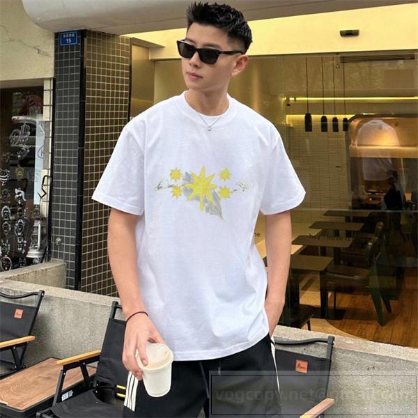 GIVENCHY コピー Tシャツ カジュアル フラワー グラフィック プリント クルーネック ジバンシィ