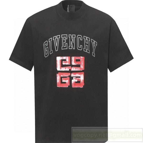 ジバンシィ 偽物 Tシャツ カレッジロゴ レッドエンブレム プリント モード GIVENCHY